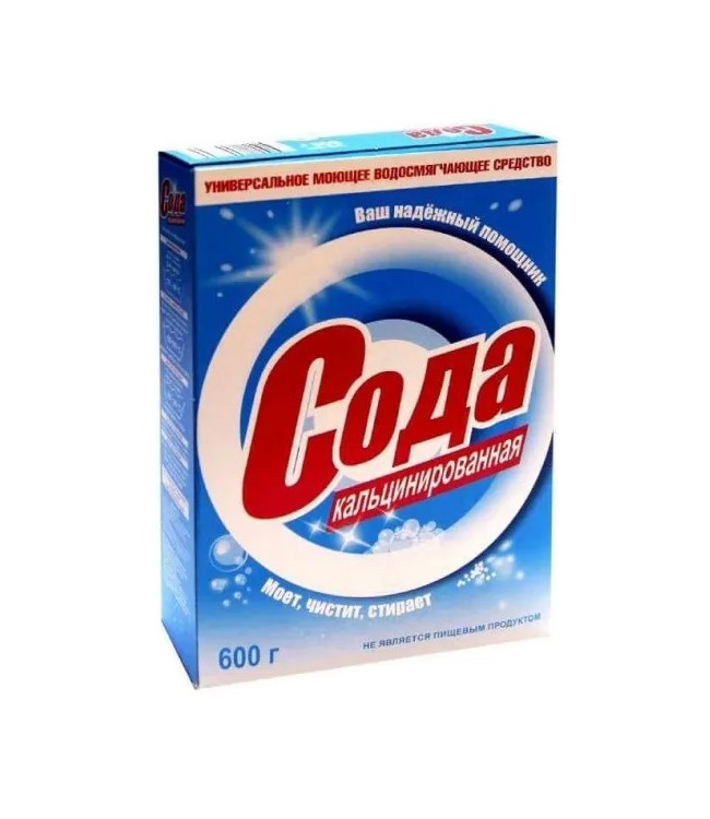 Ч/с Сода кальцинированная 600гр Soda ГОСТ 5100-85 коробка (24)  Флора