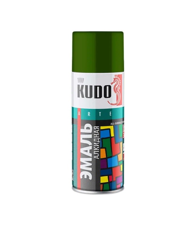 Краска-спрей глубоко-зеленая 520мл KUDO (12) Эльф Филлинг