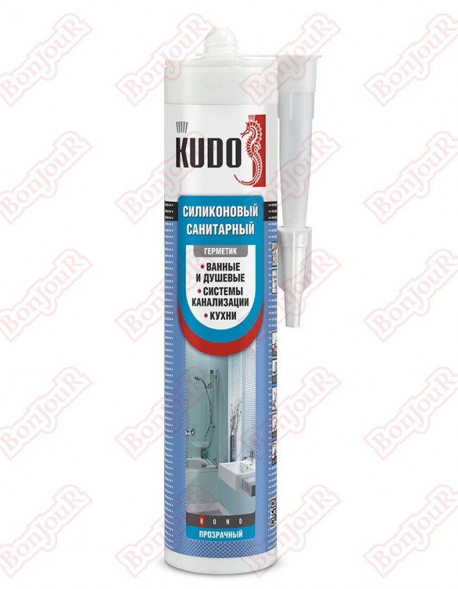 Герметик силикон KUDO KSK-120 санитарный прозрачный 280мл(12) КУДО