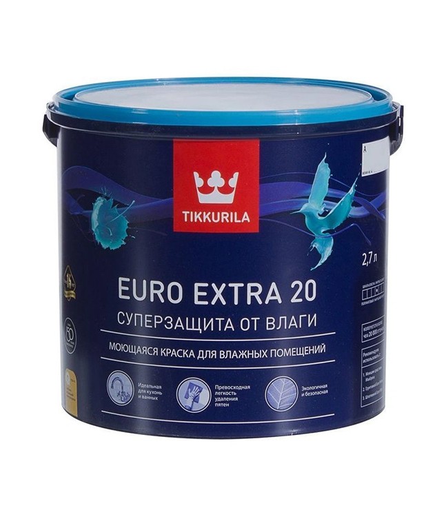 Краска EURO-20 С EXTRA 2,7л п/мат (1) Тиккурила