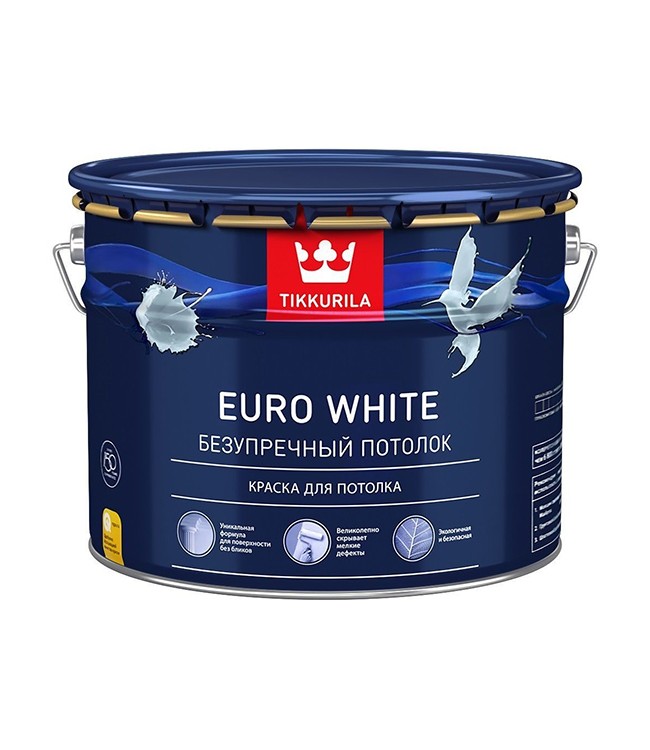 Краска EURO WHITE 9,0л д/потолков гл/мат (1) Тиккурила