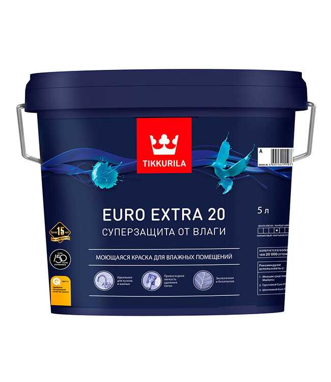 Краска EURO-20 A EXTRA 5,0л п/мат (1) Тиккурила