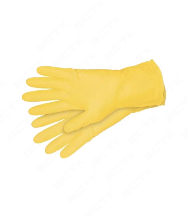 Перчатки латексные XL хозяйственные  желтые прочные (240)